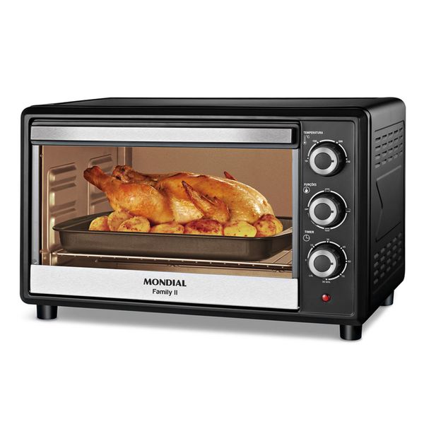 Forno Elétrico 42L Mondial Family II 1600W  FRN-42-B Preto e Inox 127V