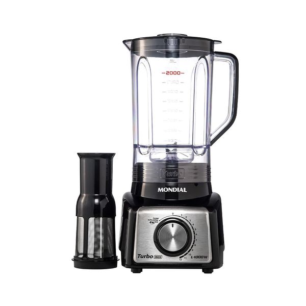 Liquidificador Mondial Turbo Black Inox L-1000 BI Preto - 127V