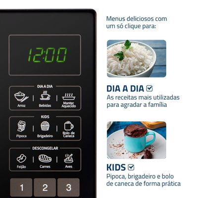 Micro-Ondas, Mondial, Preto, 1400W, 110V - MO-02-34-B
