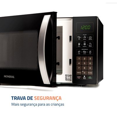Micro-Ondas, Mondial, Preto, 1400W, 110V - MO-02-34-B