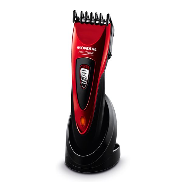 Cortador de Cabelos Flex Clipper Mondial Bivolt 10W Vermelho/Preto - CR-04 Cortador de Cabelos Flex Clipper Mondial Bivolt 10W Vermelho/Preto - CR-04