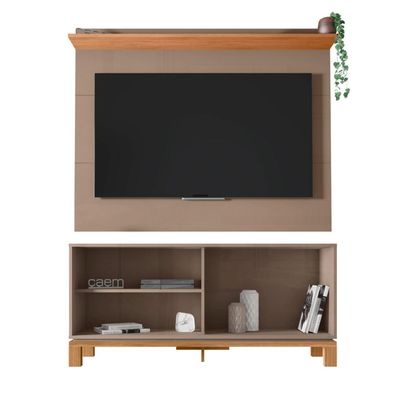 Bancada Rack Com Painel Para Tv Até 45 Polegadas Jace Cinza