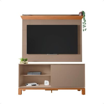 Bancada Rack Com Painel Para Tv Até 45 Polegadas Jace Cinza