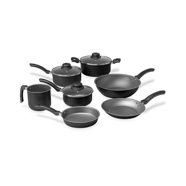 Conjunto de Panelas Aurora Antiaderente com 7 Peças Preto - Le Casa por Brinox Conjunto de Panelas Aurora Antiaderente com 7 Peças Preto - Le Casa por Brinox