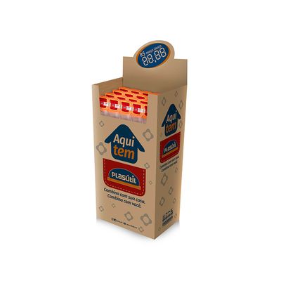 Conjunto de Potes Plásticos Plasútil Conect Quadrado com 3 Peças 130ml, 240ml, 430ml
