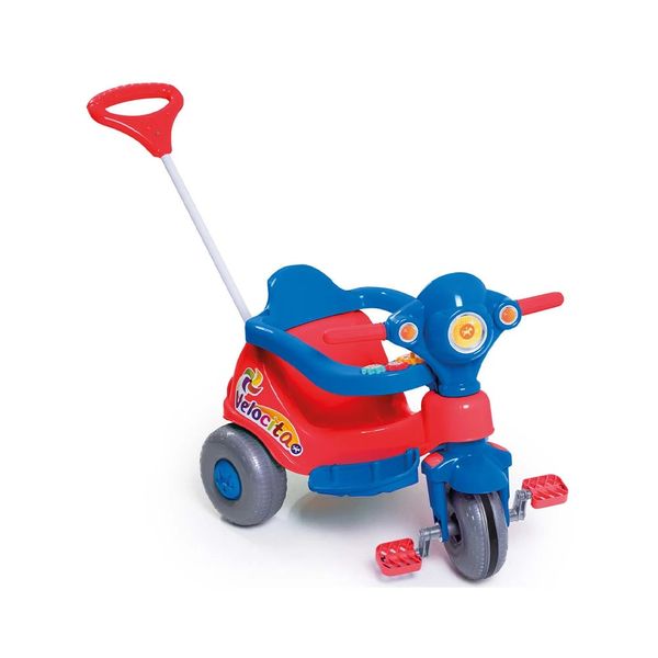 Triciclo Velocita Calesita com Empurrador Vermelho