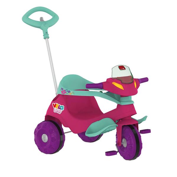 Triciclo Infantil Velobaby Passeio e Pedal Bandeirante Rosa