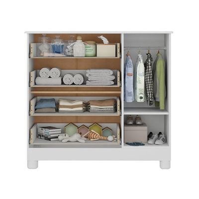 Cômoda Infantil 95cm 1 Porta E 4 Gavetas Allegra Multimóveis Mp4444 Branco Branco