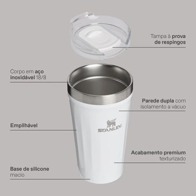 Copo Texturizado Com Tampa Stanley 473ml Stainless Steel
