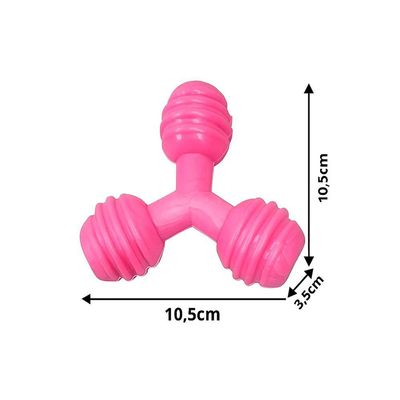 Mordedor Triângulo Brinquedo Para Pet Cães Gatos Distração Rosa