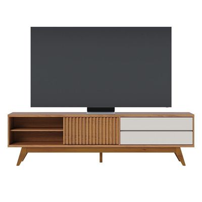 Bancada Veneza 200cm 1 Porta De correr 2 Gavetas Telescópicas - Ssx Multicoisas Freijo/off White