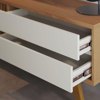 Bancada Veneza 200cm 1 Porta De correr 2 Gavetas Telescópicas - Ssx Multicoisas Freijo/off White