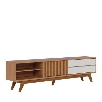 Bancada Veneza 200cm 1 Porta De correr 2 Gavetas Telescópicas - Ssx Multicoisas Freijo/off White