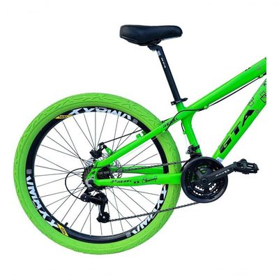 Bicicleta Aro 26 Gta Rebel Freeride Downhill 21v Rodas Vmaxx Dh Freio A Disco Pneu Flame Verde