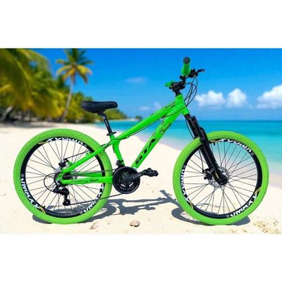 Bicicleta Aro 26 Gta Rebel Freeride Downhill 21v Rodas Vmaxx Dh Freio A Disco Pneu Flame Verde