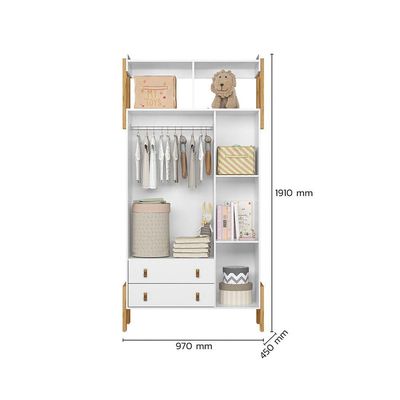 Guarda-roupa Com Nicho Fantasia Branco - Qmovi