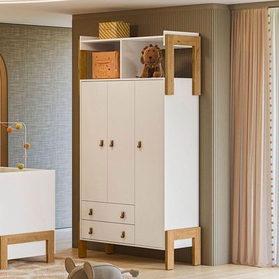 Guarda-roupa Com Nicho Fantasia Branco - Qmovi