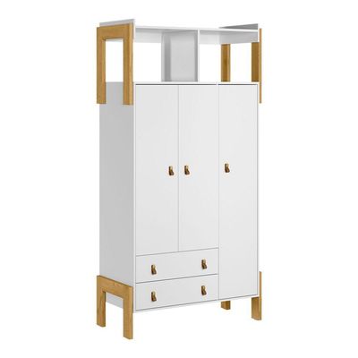 Guarda-roupa Com Nicho Fantasia Branco - Qmovi