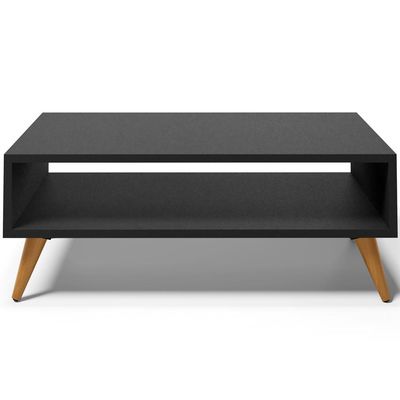 Mesa de Centro Para Sala de Estar Pés Palito Cannes L03 Preto - Lyam Decor