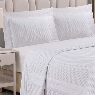 Kit Cobre Leito Colcha Jovial Casal Dupla Face 3 Peças - Branco - 100% Poliéster