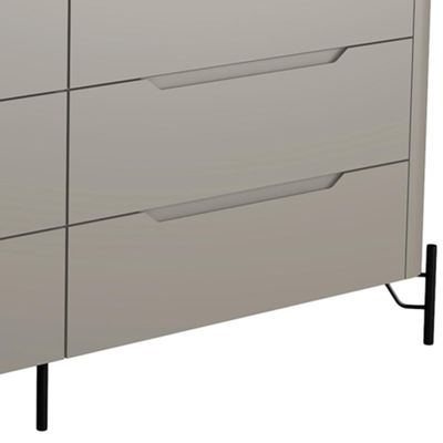 Cômoda Para Quarto Closet Orgânica 6 Gavetas Pés Industrial Preto Bliss I03 Grigio - Lyam Decor