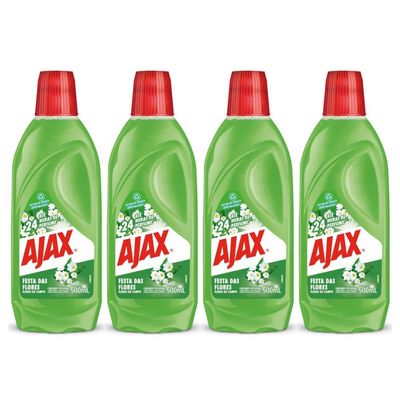 Kit 4 Limpador Ajax Festa Das Flores - Flores do Campo 500Ml