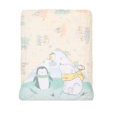 Toalha De Banho Bebê Urso Soft C/ Capuz Papi
