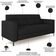 Sofá 3 Lugares Sala Living Industrial 200cm Senna K01 Veludo Preto - Lyam Decor