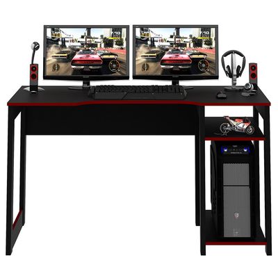Mesa para Escritório Home Office Gamer ME4152 MDP Preto/Vermelho - Gran Belo