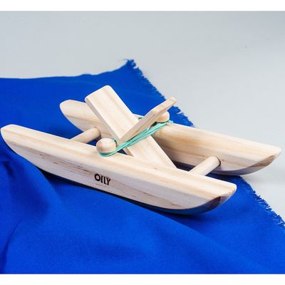 Barco com Hélice - Madeira - B051 - Olly Toys