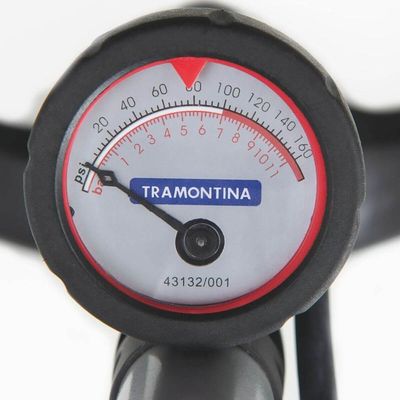 Bomba de Ar Encher Pneu Bicicleta Tramontina com Manômetro 160 psi Enchedor de Bola Boia