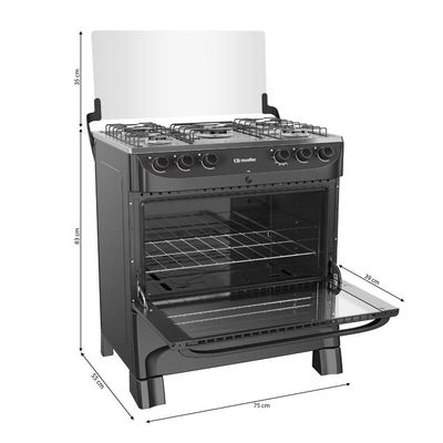 Fogao 5bcs Mesa Inox Mfi5bb Mueller Preto Bivolt