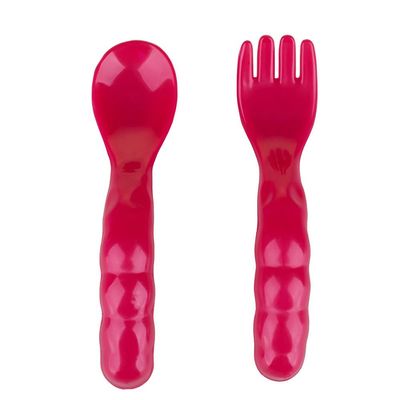 Kit Prato Bowl Dermiwil com Talheres Rosa Rosa