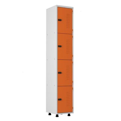 Armário Roupeiro Aço 4 Portas Academia Guarda Volume Ea701 Laranja