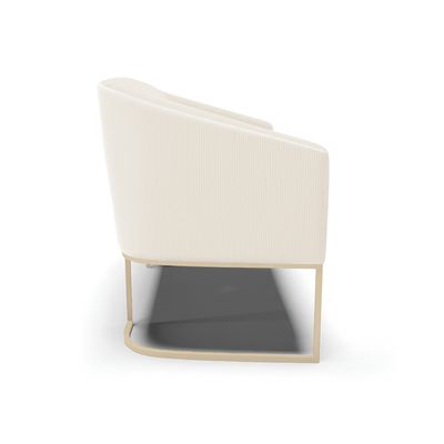 Sofá Namoradeira Stella Base Industrial Champanhe Cotelê Ext/Veludo Bege D03 - D'Rossi