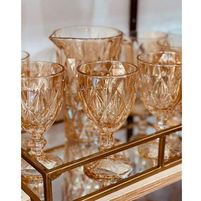 Conjunto De Taças De Vidro Para água 6 Peças 325 Ml Diamond âmbar Lyor