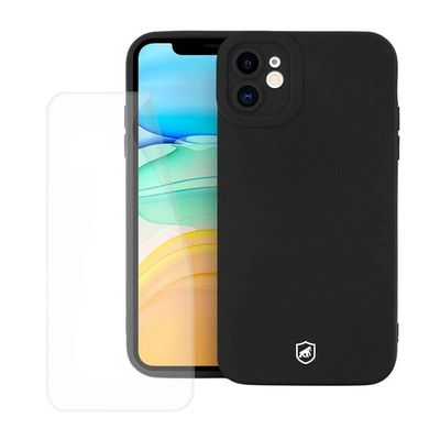 Kit Capa Silicon Cloud Preta e Pelicula Hydrogel HD para iPhone 11 - Gshield