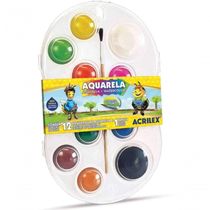 Estojo Aquarela Com 12 Cores - Acrilex - Unica Estojo Aquarela Com 12 Cores - Acrilex -