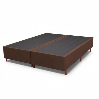 Base Box Queen Size Casal Prince Sued 158x197 Tabaco