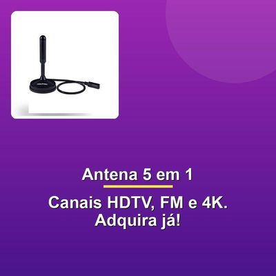 Antena Digital Hdtv 5 Em 1 Vhf-uhf-fm-hdtv-4k 5m Dtv-150