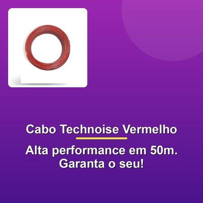 Cabo Potência Technoise Cobre Vermelho 4mm 50m