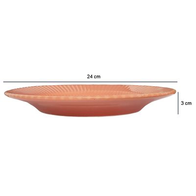 Prato Raso de Cerâmica Canelé Salmão 24cm 6 Unidades - Biona 135786