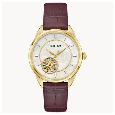 Relógio Bulova Feminino Ref: 97l179 Sutton Automático Dourado