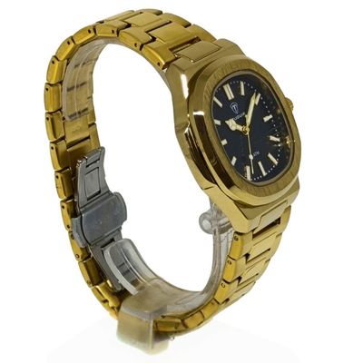 Relógio Tuguir Masculino Ref: Tg30443 Casual Retangular Dourado