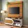 Estante Painel Para TV 55 Pol 136cm 1 Porta Mars B01 Cinamomo Off White - Lyam Decor