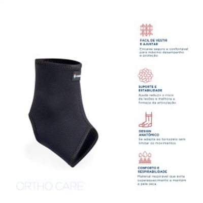 Tornozeleira Curta Ortho Care Dellamed M / Preto