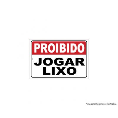Placa Sinal.Pvc 20X30Cm Proibido Jogar Lixo Ref2515
