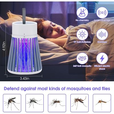 Lâmpada assassina de mosquitos Mosquito Trap Zapper Lâmpada matadora de mosquitos portátil Lâmpada LED Luz UV USB