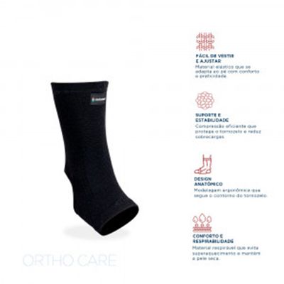 Tornozeleira Elástica Ortho Care Dellamed M / Preto