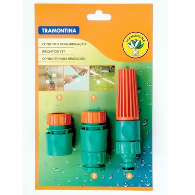 Conjunto para Irrigação com Engates Rápidos 4 Peças Tramontina Verde